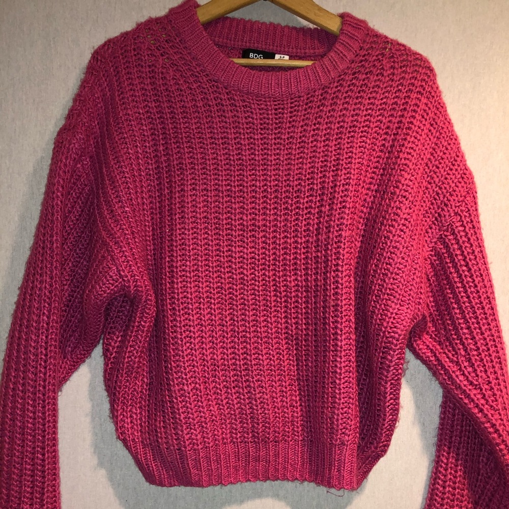 Hot pink sweater from BDG